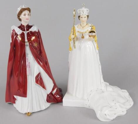 Two Royal Worcester porcelain figures