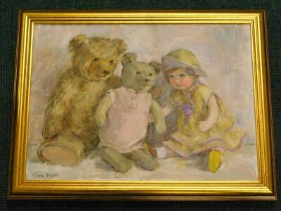 June Ryan. Doll and two teddy bears