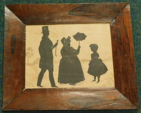 A 19thC School. Silhouette portrait of a gentleman