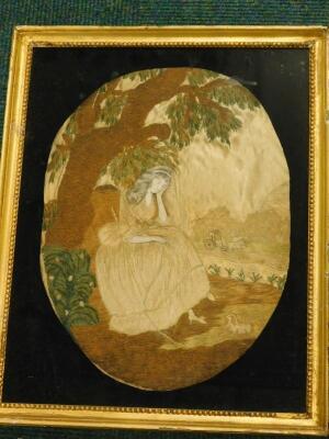 A 19thC silkwork picture - 2