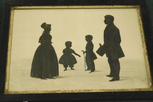 19thC School. Silhouette depiction of a gentleman