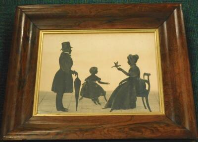 19thC School. Silhouette of a gentleman