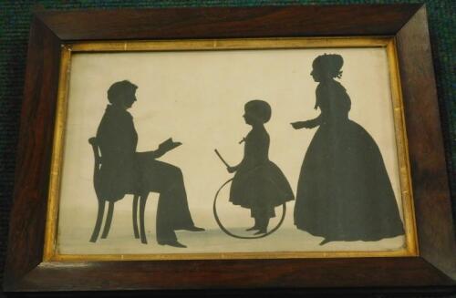 19thC School. A silhouette of a gentleman seated