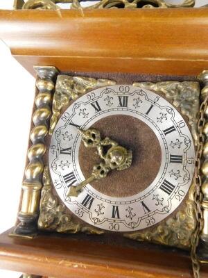 Two Continental walnut and walnut veneered wall clock - 2