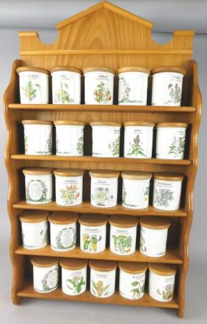 A quantity of Portmeirion herb and spice pots