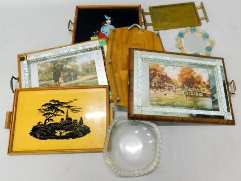 Various decorative 1920's and later trays