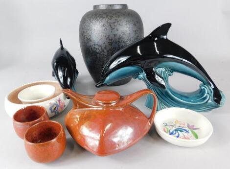 Various items of Poole pottery etc.