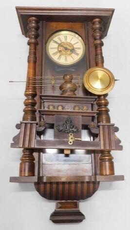 A late 19thC Vienna style wall clock