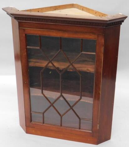 A 19thC mahogany hanging corner cabinet