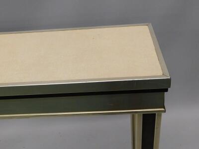 An unusual 1960s/70s melamine and bronzed effect console table - 2