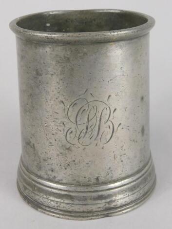 An 18thC pewter beaker