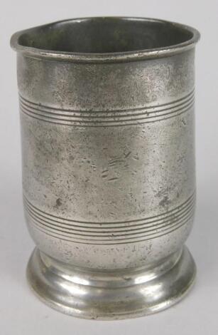 A small 18thC pewter cup