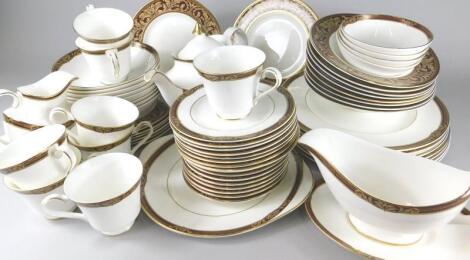 A Royal Doulton Tennyson pattern part tea and dinner service