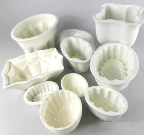 Various late 19th/early 20thC cream glazed pottery kitchen moulds