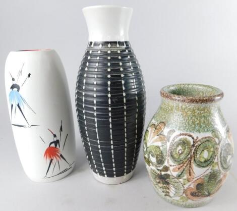 Three 20thC vases