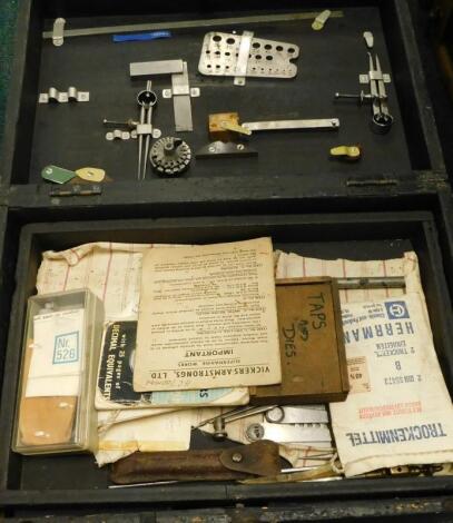 An ebonised tool chest