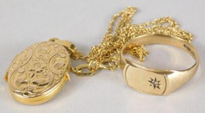 Two 9ct gold jewellery items