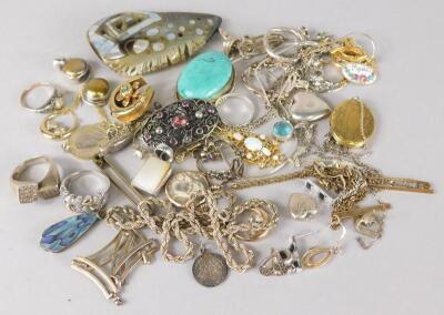 Various silver and gold costume jewellery