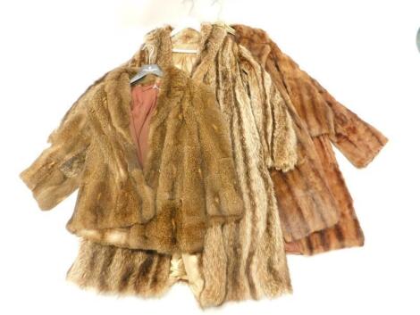 Four fur type coats