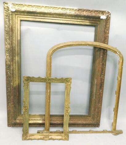 Three gilt gesso frames