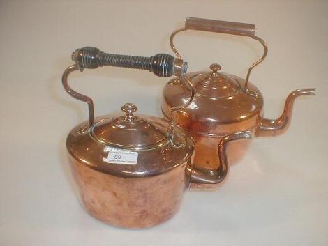 A 19thC copper kettle