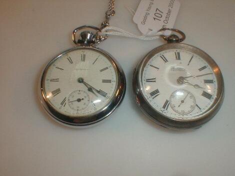 A silver cased pocket watch