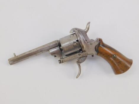 A Belgian six shot pinfire revolver