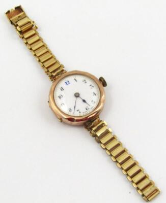 A ladies 9ct gold cased cocktail watch - 2