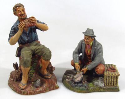 Two Royal Doulton matt figures