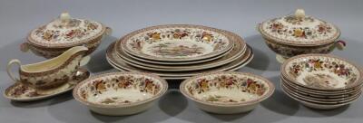 A Ridgway Woodland pattern part dinner service