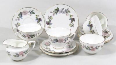 A Royal Worcester June Garland pattern part tea service