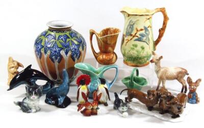 Various Beswick and other pottery figures