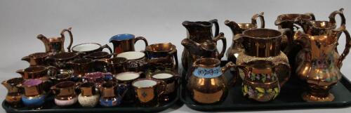 Various 19thC copper lustre ware