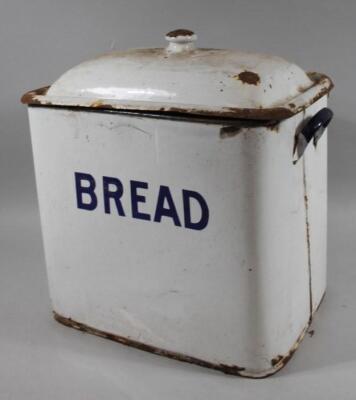 An early 20thC enamel bread bin