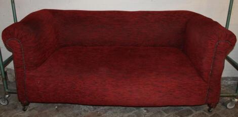 A late 19thC mahogany framed Chesterfield sofa