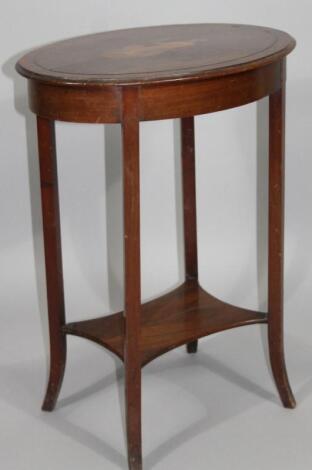 An Edwardian mahogany and inlaid side table