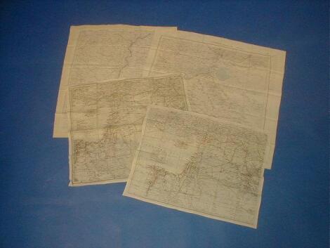 Military silk maps, 1950's covering Syria, Behbehan, Odessa and Stepnoy