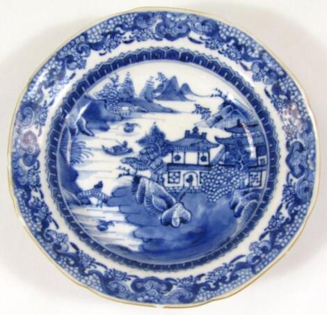 An early 19thC Chinese blue and white export dish