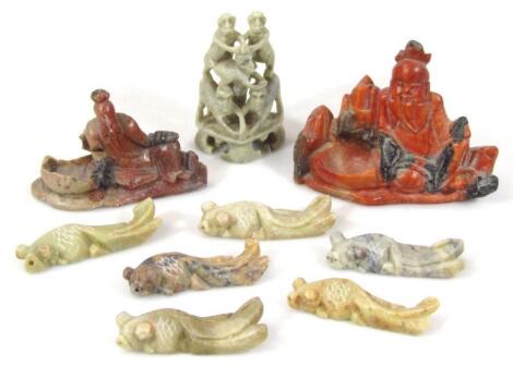 Various Chinese and other soapstone