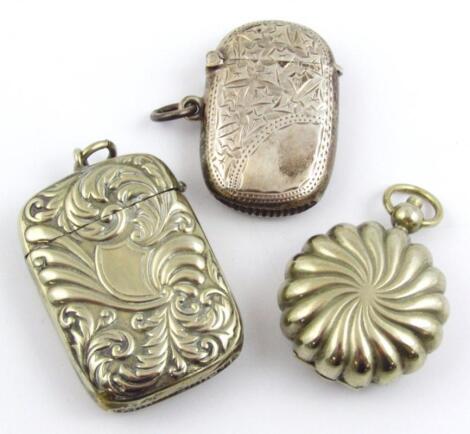 An Edwardian silver vesta case