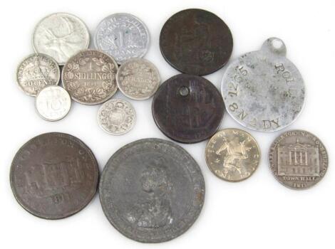 Various coins and tokens