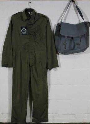 A Royal Observer Corps green coveralls uniform