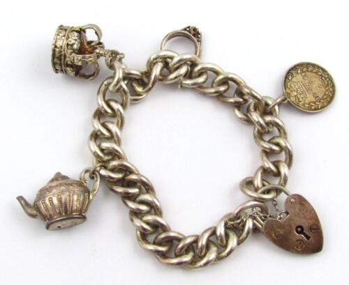 A silver charm bracelet