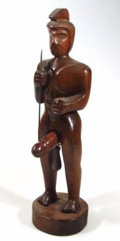 A Roman warrior fertility style wooden figure