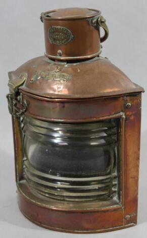 An R C Murray & Co. copper and brass port ship's lantern