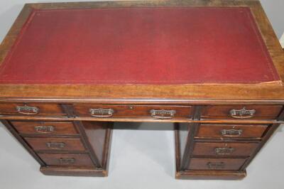 An early Edwardian twin pedestal desk - 2