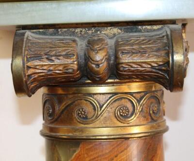 An early 20thC gilt metal and green marble Corinthian column - 3