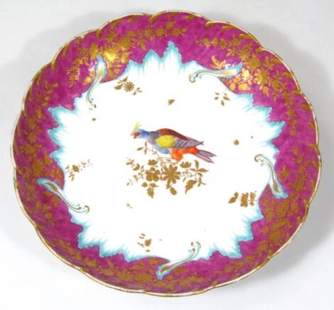 A 19thC Continental porcelain Meissen style dish