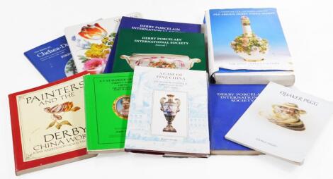 Ten copies of various reference works relating to Derby porcelain