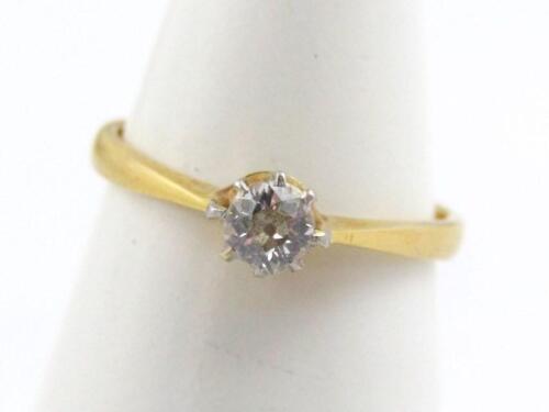 An 18ct gold diamond solitaire ring